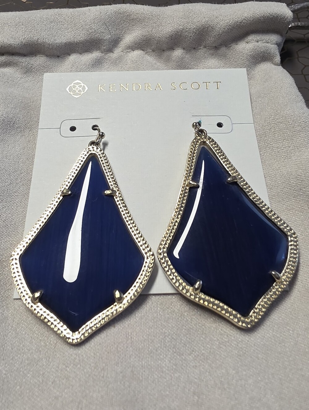 Kendra Scott Cats Eye Navy Alexandra Earrings